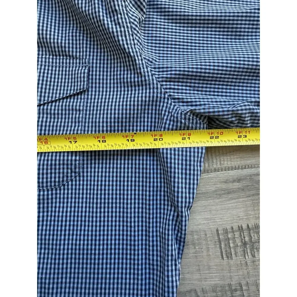 Banana Republic Men's Slim Fit Button Down Long Sleeve Blue Gingham Size Medium